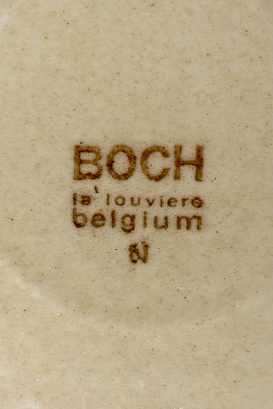 Image 1 of Vintage enameled cast iron casserole dish – beige & brown gradient