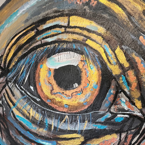 Painting Elephant Eye Round 50 cm – Art, Canvas (photo 5 of 9)