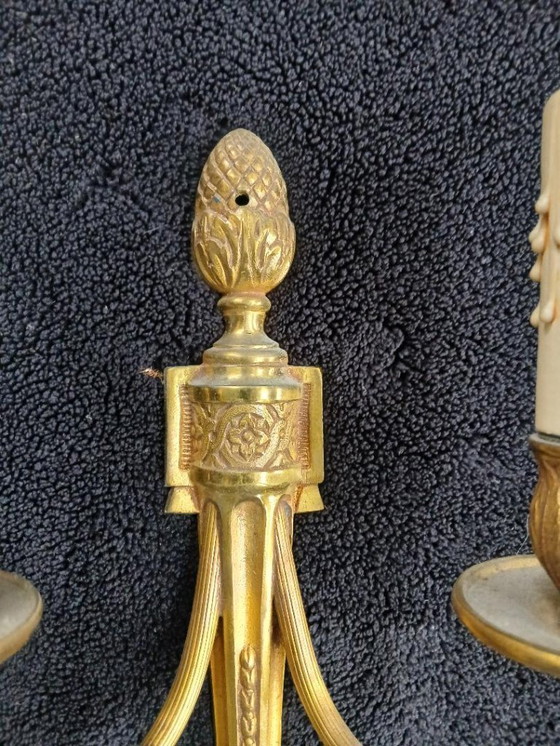 Image 1 of Lote de apliques de pared de bronce Luis XVI