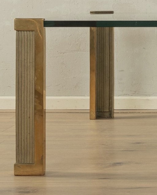 Peter Ghyczy Coffee Table. Brass legs. 4 pieces.