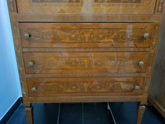 Antieke Italiaanse Barkast Louis XVI-Stijl – Drankenkasten, Glass, Wood (photo 12 of 15)