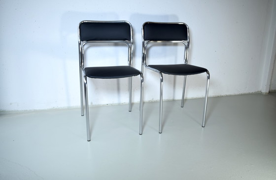 Image 1 of 1970s Chrome Chairs Bauhaus Design Chairs Kitchen Chairs Space Age