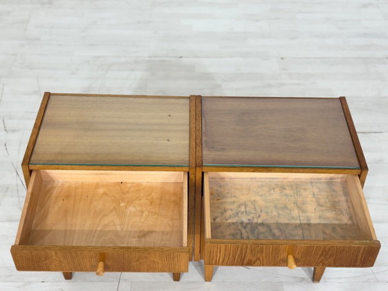 Image 1 of 2x Very beautiful vintage bedside tables / nightstands / side tables Mid-Century