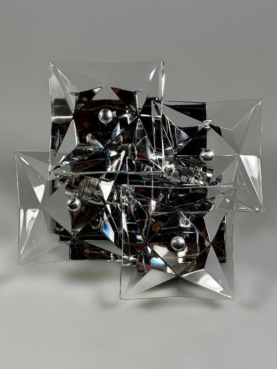 Image 1 of Lampada da parete Wall Scone anni '60/'70 di Kinkeldey Leuchten, design in vetro e cromo