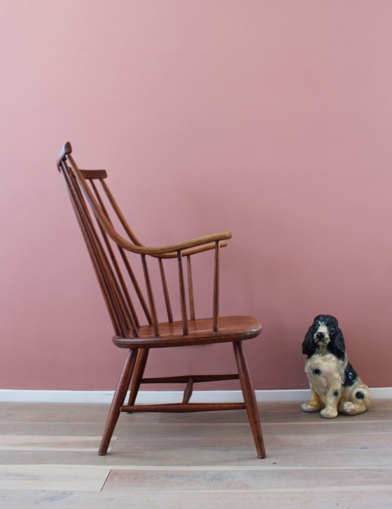 Image 1 of Houten vintage spijlenstoel - Lena Larsson - Nesto. Scandinavisch design stoel