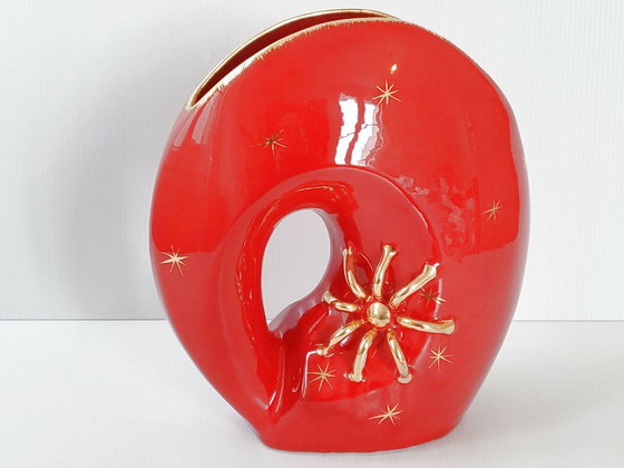 Image 1 of Vintage 1950s Star Sun Spider Ceramic Vase, 1950s, 50s, Vallauris, 1950s