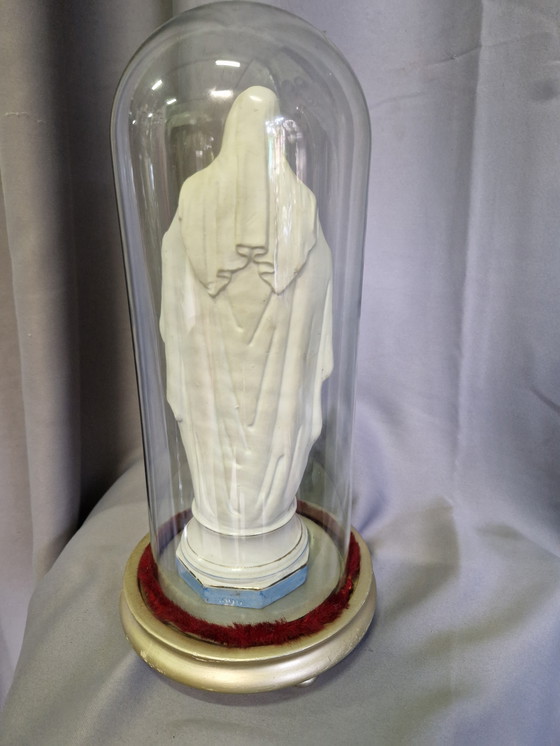 Image 1 of Mary statue with bell jar