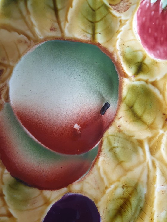 Sarreguemines Fruitschaal Majolica Op Voet Ca 1900 – Tafelaccessoires, Ceramic (photo 8 of 13)