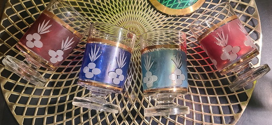 Image 1 of 4 copas de vino o zumo de mediados de los años 50/70