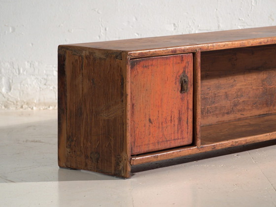 Meuble bas ancien en orme, Chine, vers 1900, Vaisseliers, Laiton, Bois, Marron, Rustic (photo 18 sur 40)