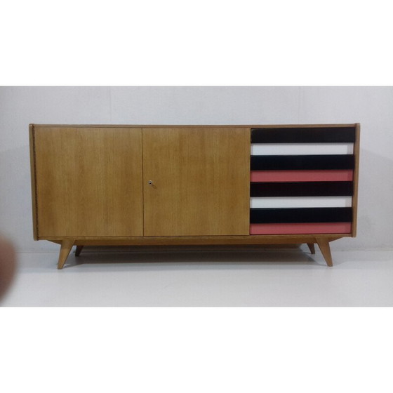 Image 1 of Vintage sideboard designed by Jiří Jiroutek in oak and plastic 1960s