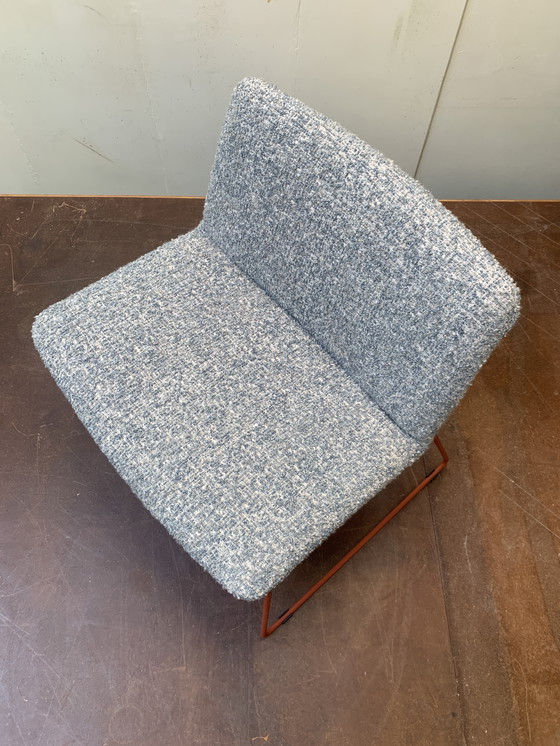 Image 1 of Sedia di design restaurata – Lana bouclé e acciaio inossidabile