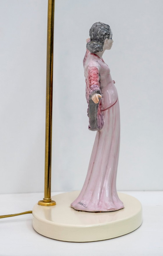 Image 1 of Tarcisio Tosin Mid Century Moderne Italiaanse Keramische Tafellamp, 1960