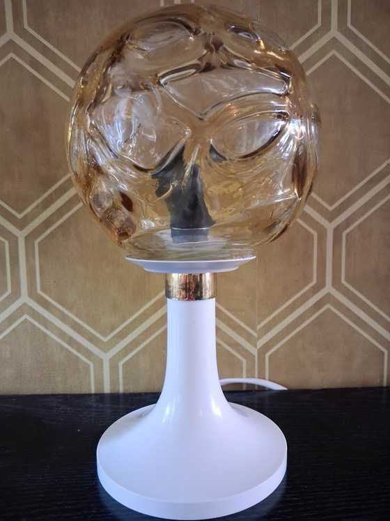 Image 1 of Set of 2 Vintage Doria Leuchten Table Lamps – 70s Ice Glass