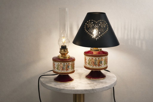 Florentijnse duolamp in antieke of Hollywood Regency-stijl uit de werkplaatsen van Sesto Fiorentino.