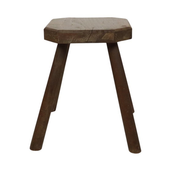 Image 1 of Alter rustikaler Hocker Brutalismus