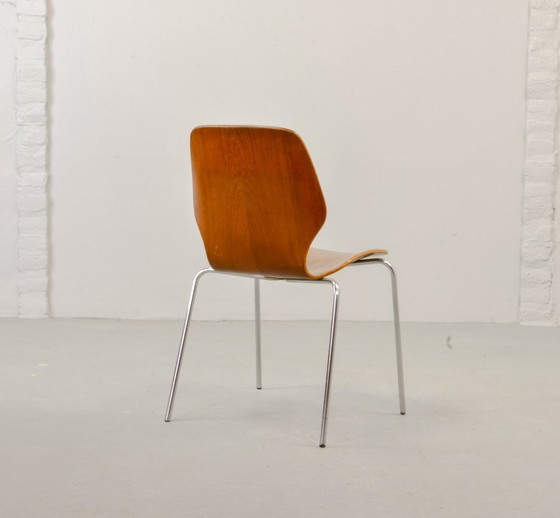 Sedia laterale minimalista dal design vintage scandinavo, nello stile di Arne Jacobsen per Fritz Hansen, (photo 5 of 11)