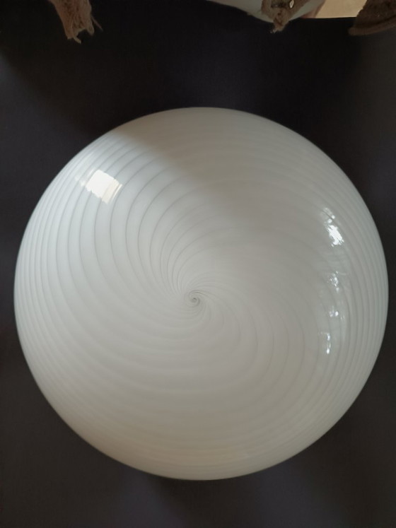 Image 1 of Lámpara de techo EGOLUCE de cristal de Murano con diseño en espiral - Estilo moderno de mediados de siglo 40x40cm Perfecta