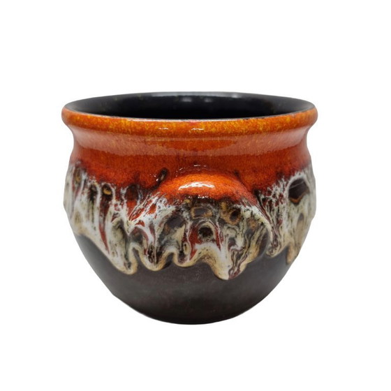Image 1 of Vaso di fiori in lava arancione vintage