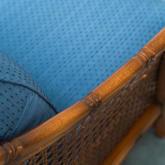 Image 1 of par de sillones antiguos de bambú y paja de venecia de los años sesenta antiguos modernos