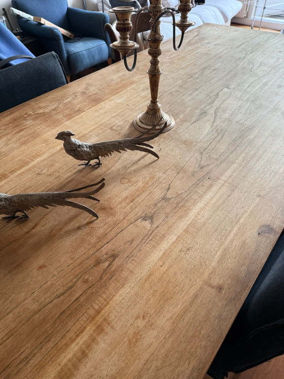 Large, custom-made, vintage African dining table – Dining set, Wood (photo 4 of 5)