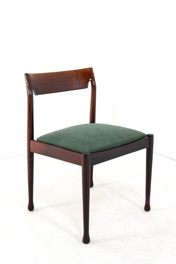 Image 1 of Ensemble de 4 chaises de salle à manger en bois de rose 'Havelte' vintage tapissées