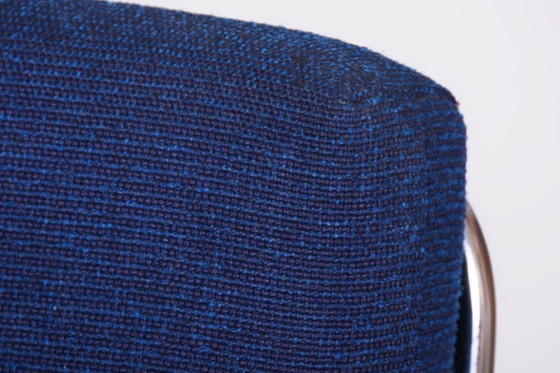 Originele Bauhaus-fauteuil, verchroomd staal, gereinigde bekleding, Tsjechisch, jaren 1950 – Metal, Textile (photo 4 of 11)
