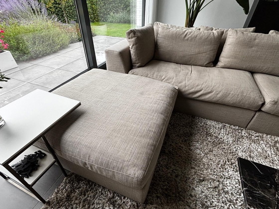 Meridiani Lewis Modular Sofa with Ottoman, Textile, Beige (photo 4 of 5)