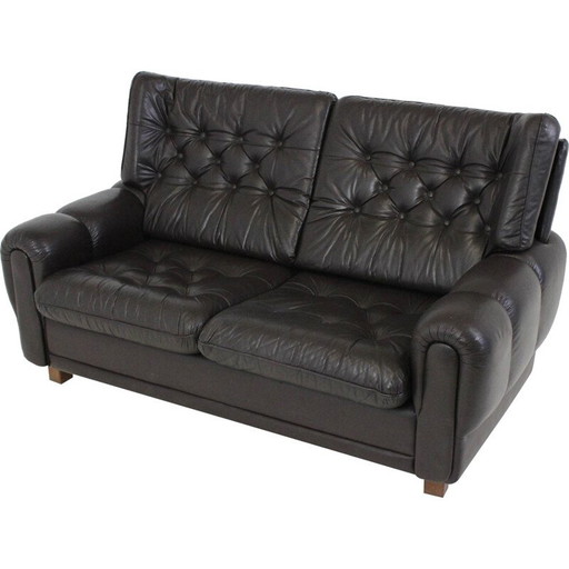 Vyber Buche Ledersofa in braun - 1970er