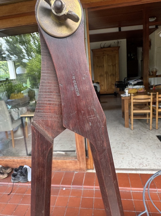 Rare grand compas d’atelier ancien – Michelin & Cie – Acajou – 82 cm – Objets déco, Wood (photo 10 of 12)