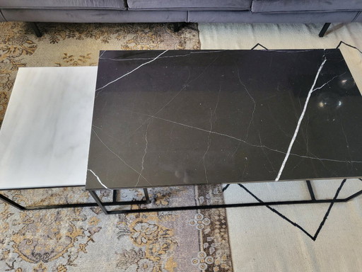 Ensemble table basse en marbre