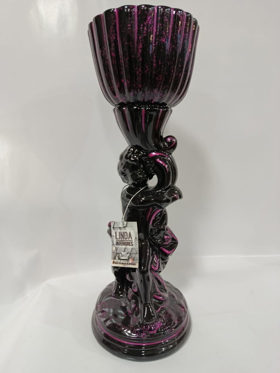 Image 1 of Prachtige keramische vaas met cherubijn