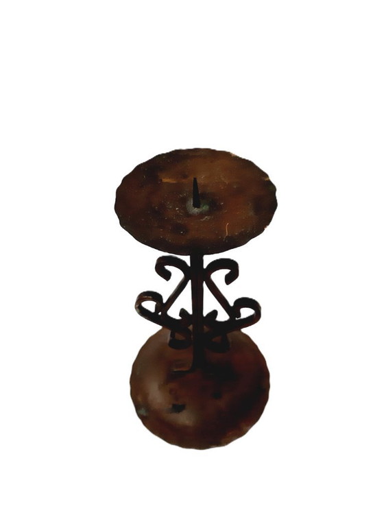Image 1 of Portacandele vintage in rame battuto, 17 cm
