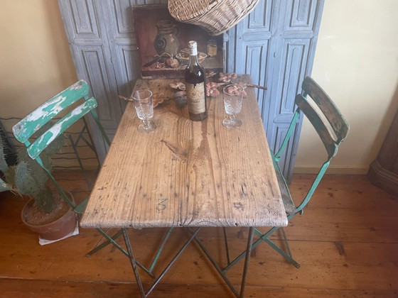 Image 1 of Tavolo pieghevole, tavolo da mercato, tavolino laterale, stile vintage francese
