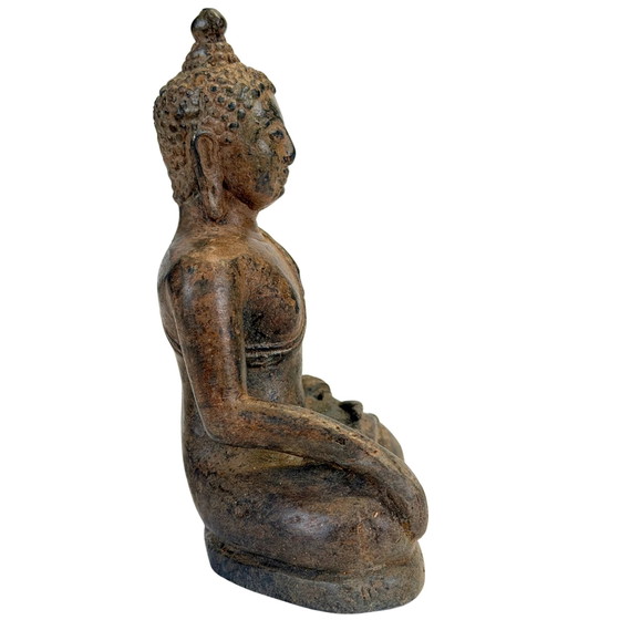 Paire de Bouddhas thaïlandais antiques en bronze – Style Lanna, 19e siècle – Sculptures (photo 3 of 11)