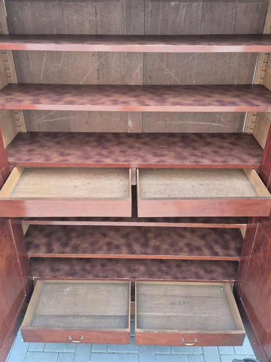 Grande armadio a frontone Biedermeier. Armadio antico. Credenza / mobile, Armadi contenitori, Legno, Marrone (foto 10 di 11)