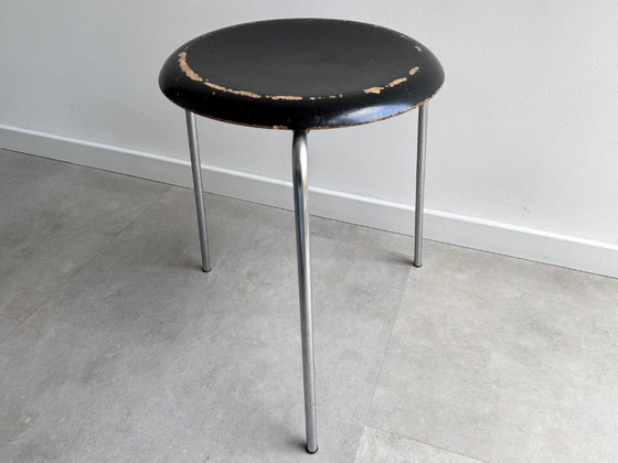 1x Taburete "Dot" de mediados de siglo, 1968, de Arne Jacobsen para Fritz Hansen #2 – Metal, Wood, Vintage (photo 2 of 10)