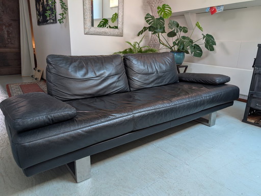 Rolf Benz 6600 3-Sitzer-Sofa schwarz.