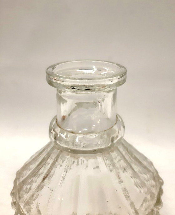 Image 1 of Vintage Pressed Glass Decanter with stopper