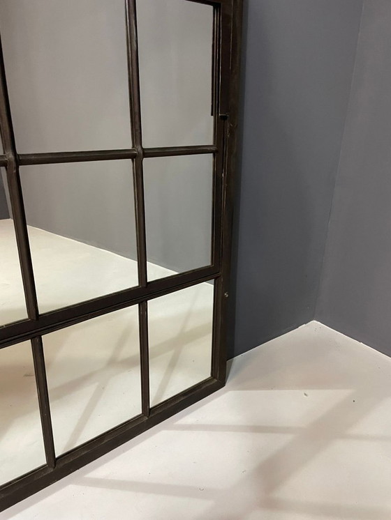 Image 1 of Industrial Iron Mirror with Patina, Czechoslovakia, 1960s