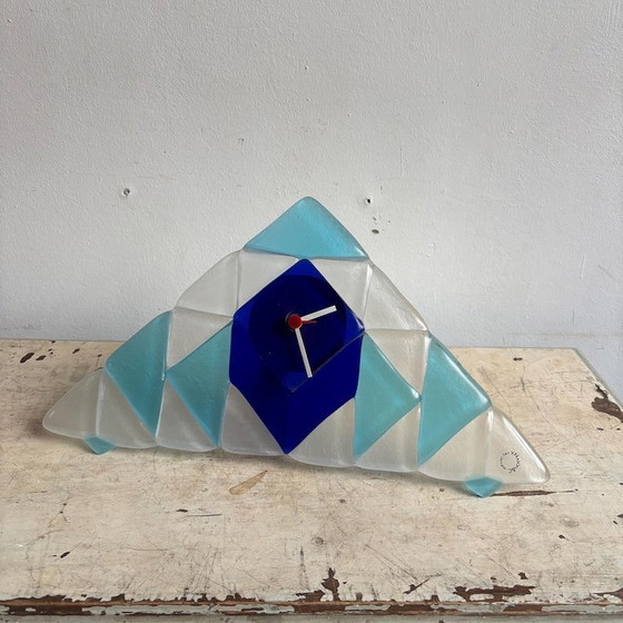 Image 1 of Orologio da tavolo vintage, vetro di Murano, di Nason & C.