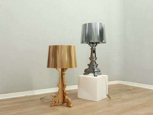 Pair of Bourgie Lamps by Kartell gold silver, early 2000s Edition
