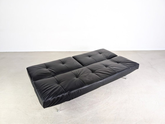 Image 1 of Sofá Smala de Ligne Roset original, de piel negra, diseño francés.