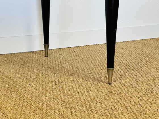 Image 1 of Modernistische eettafel met marqueterie van macassar-ebbenhout, Frankrijk, 1950