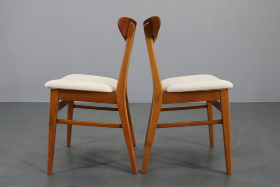 Image 1 of 1960er Satz von fünf restaurierten Teakholz-Esszimmerstühlen von Fastrup, Dänemark