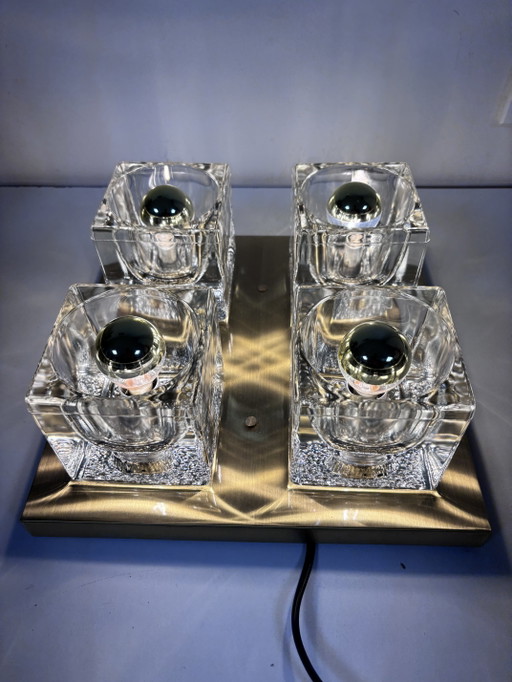 Lampe Plafonnier et Murale Vintage Peill & Putzler "Ice Cube" 1970
