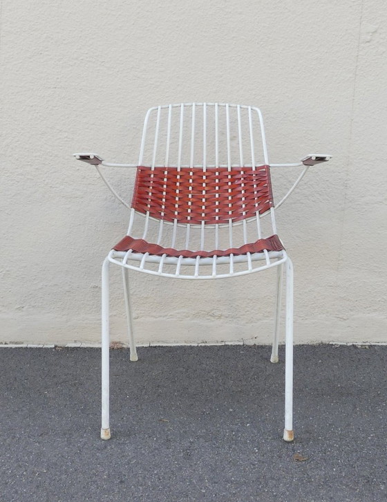 4 Garden Chairs with Armrests Metal Stiegler Marbach 1970s WstaEb – Plastic, Vintage (photo 7 of 17)