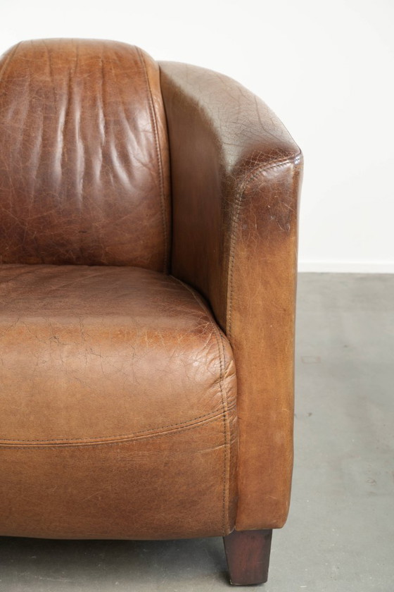 Zeitloser cognacfarbener Rindsleder Aviator Design Sessel – Leather (photo 9 of 13)