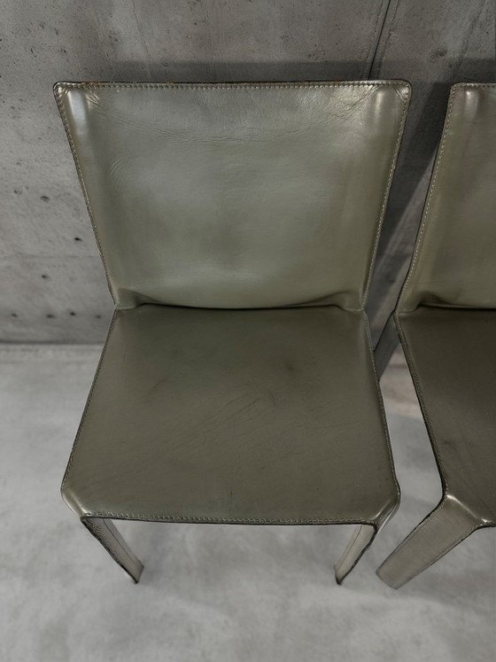 Image 1 of 2x 412 Cab Chair by Mario Bellini for Cassina (1990s)