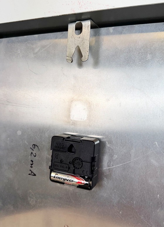 Image 1 of Green Industrial Square Wall Clock from Pragotron, 1970s